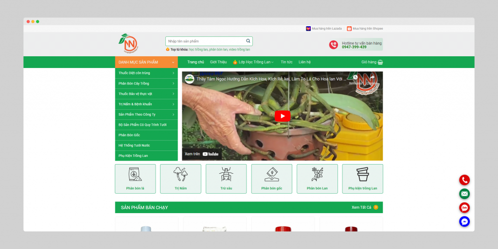 Thiết kế web bán thuốc bảo vệ thực vật Nông Nghiệp Đẹp