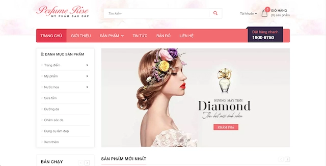 thiết kế website mỹ phẩm